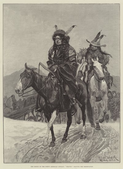 La rivolta degli indiani nordamericani, i coraggiosi lasciano la riserva da Richard Caton Woodville junior